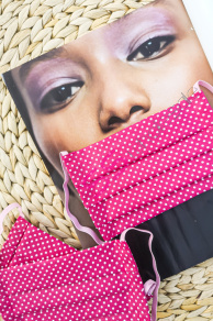 Ružové rúško bodkované 100 % bavlna