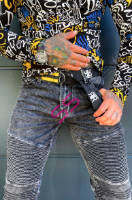 Štýlové pánske rifle s opaskom+