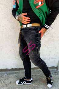 Štýlové pánske rifle s opaskom+