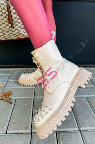 Členkové čižmy zdobené nitmi EMALINE+