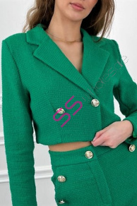 Elegantné skrátené sako so zlatými gombíkmi AVRIL+