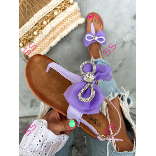 Fialové sandále s mašľou TAHLIA-