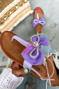 Fialové sandále s mašľou TAHLIA-