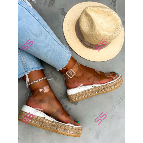 Transparentné sandále espadrilky NEISHA+