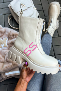 Béžové členkové čižmy PROMISE+