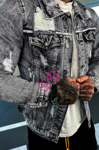 Pánska denim bunda+