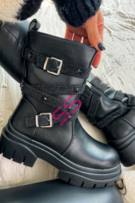 Členkové čižmy zdobené kamienkami CHRISSA+