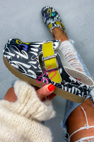 Vzorované zdravotnícke šľapky LETTER+