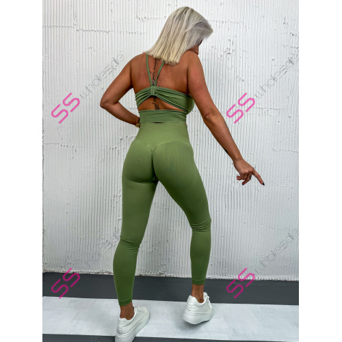 Army green elastické legíny