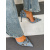 Denim lodičky so striebornými ozdobami ADORA+