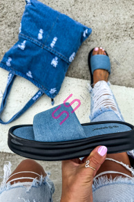 Modré denim šľapky OLIVIA+