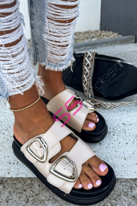 Béžové dámske šľapky FENNIA+