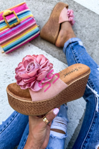 Ružové platformové šľapky KAMERON-