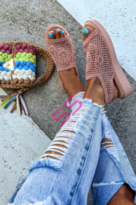 Vyšívané sieťované sandále AURORA+