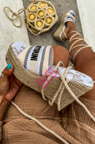 Platformové sandále na viazanie CRISTINA-