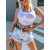 Roztrhané denim šortky s opaskom LITA+