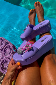 Fialové platformové šľapky LILIAN-