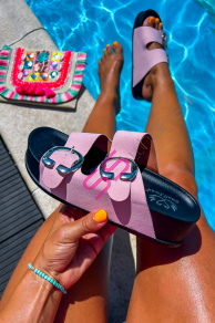 Baby pink platformové šľapky VANDA-