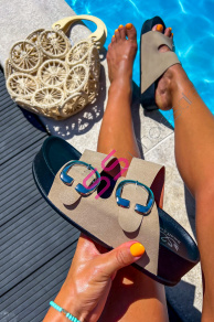 Hnedé platformové šľapky VANDA+