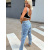 Roztrhané mom fit rifle zdobené kamienkami+