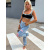 Roztrhané mom fit rifle zdobené kamienkami+