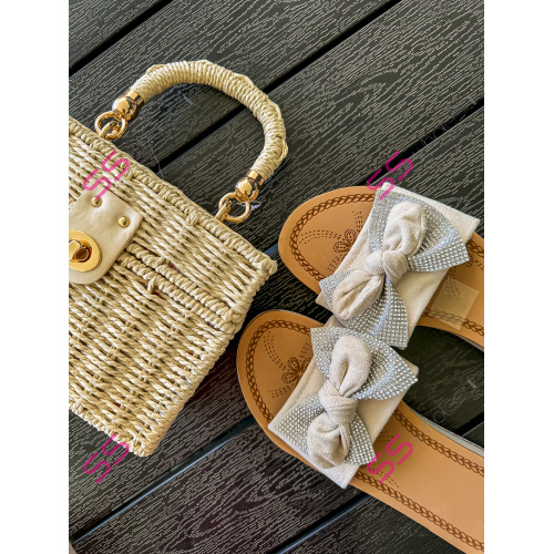 Dámske šľapky s mašlou MENORA-