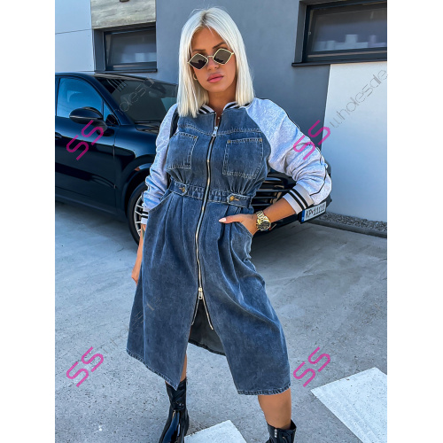 Dlhé kombinované denim šaty FLYNN+