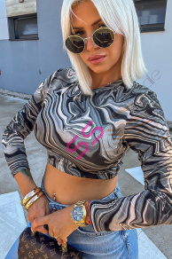 Vzorovaný crop-top ARABELLA+