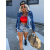 Tmavomodrý dámsky denim kabát LOTTIE+