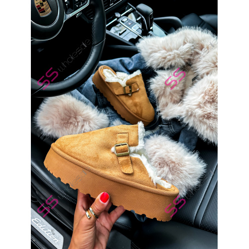 Teplé semišové papuče DAMARIS-