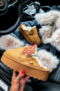 Teplé semišové papuče DAMARIS-