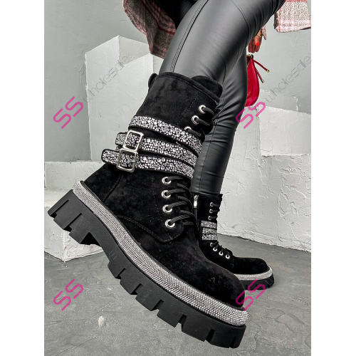 Semišové šnúrovacie členkové čižmy MADELYN-