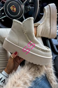 Semišové členkové čižmy DELILA