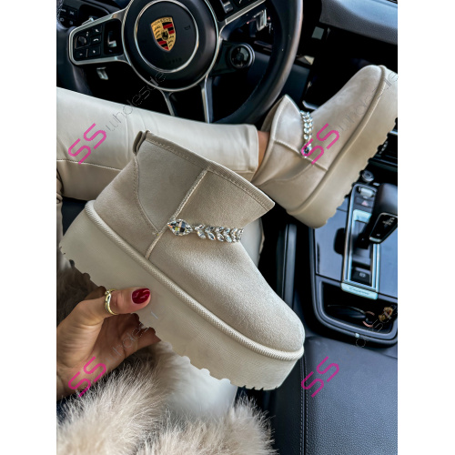 Dámske snehule so striebornou ozdobou YARA-