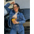 Denim vrchná košeľa so striebornými gombíkmi MAYRA+