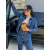 Denim vrchná košeľa so striebornými gombíkmi MAYRA+