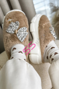 Teplé papuče s mašľou AMORA+