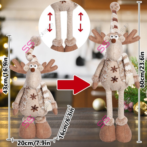 Vianočný sob s vysúvacími nohami+