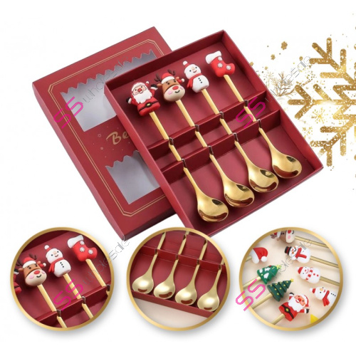 Sada lyžičiek s vianočnými figúrkami