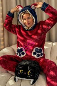 Dámske flísové pyžamo s kapucňou LORY+