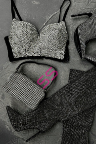 Bralet top zdobený kamienkami LIZZY