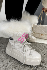 Krémové dámske snehule KENLEY-