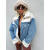 Prémium extravagantná denim bunda LELITA+