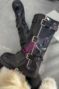 Čierne vysoké čižmy MARIONE-