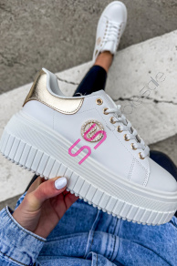 Platformové tenisky so zlatými detailmi AGATHA