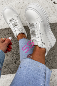 Platformové tenisky zdobené kamienkami ALMETA