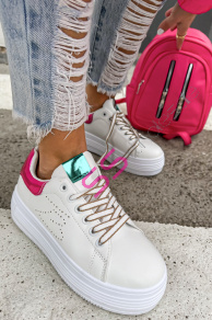 Biele platformové tenisky NOLIE