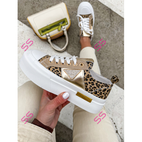 Leopardie tenisky zdobené kamienkami IMOLA