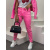 Neon pink mom fit rifle s vysokým pásom