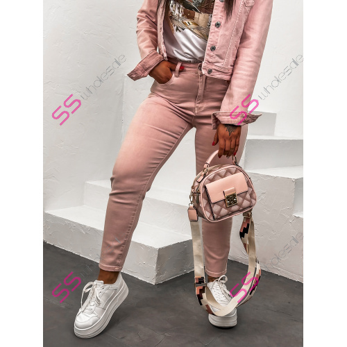 Púdrové mom fit rifle s vysokým pásom